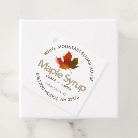 Traditioneel esdoornsiroop Kleurrijk Bladblad Labe Bedankjes Labels (In situ)