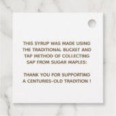 Traditioneel esdoornsiroop Kleurrijk Bladblad Labe Bedankjes Labels (Achterkant)