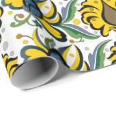 Traditioneel Ests  bloemenborduurwerk Cadeaupapier (Rol Hoek)