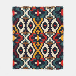 Traditioneel etnisch geometrisch patroon fleece deken