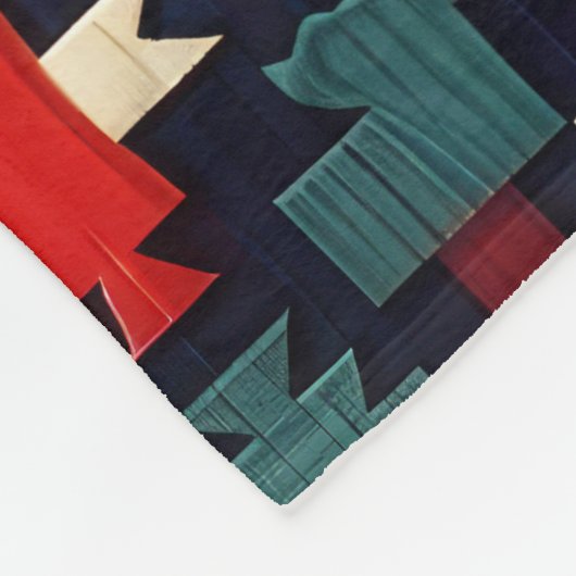 Traditioneel etnisch geometrisch patroon fleece deken (Hoek)