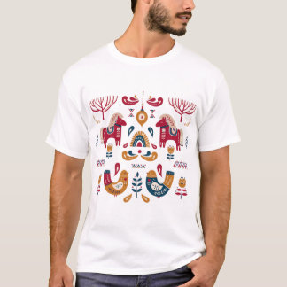 Traditioneel Europees kunstontwerp T-shirt