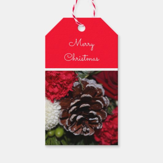 Traditioneel feestelijk kerstcadeau Label Cadeaulabel (Voorkant)