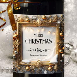 Traditioneel feestelijk kerstwijnetiket wijn etiket