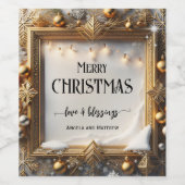 Traditioneel feestelijk kerstwijnetiket wijn etiket (Enkel label)