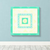 Traditioneel Fijisch Masi in zomertinten Canvas Afdruk (Insitu (Houten vloer))