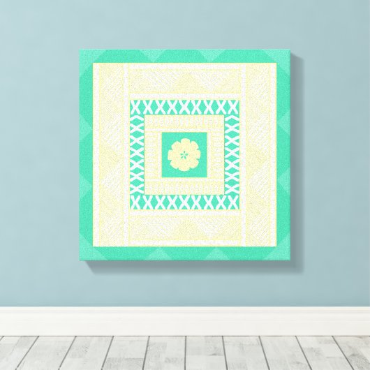 Traditioneel Fijisch Masi in zomertinten Canvas Afdruk (Insitu (Houten vloer))