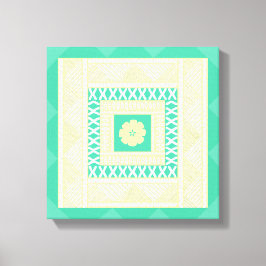 Traditioneel Fijisch Masi in zomertinten Canvas Afdruk