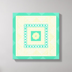 Traditioneel Fijisch Masi in zomertinten Canvas Afdruk