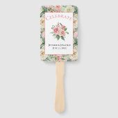 Traditioneel Floral Patroon in Roze en Tan Wedding Handwaaier (Voorkant)