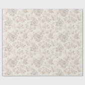 Traditioneel Floral Pink Christmas Wrapping Paper Cadeaupapier (Vlak)