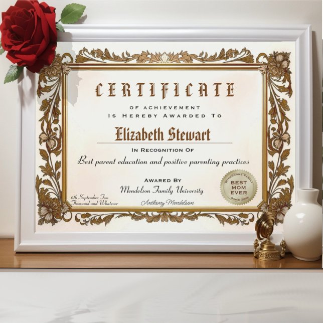 Traditioneel florissant lijst diploma (Traditional classic flourish frame certificate diploma award.)