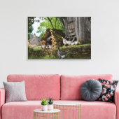 Traditioneel foie gras ganzen boerderij canvas (Insitu (Woonkamer))