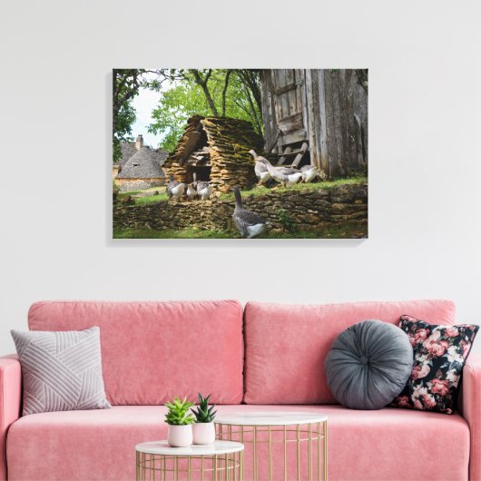 Traditioneel foie gras ganzen boerderij canvas afdruk (Insitu (Woonkamer))