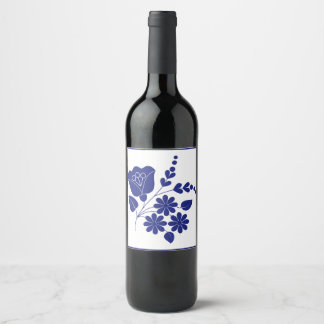 Traditioneel Folk Pattern Wijnlabel Wijn Etiket