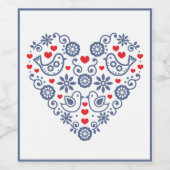 Traditioneel Folk Pattern Wijnlabel Wijn Etiket (Enkel label)