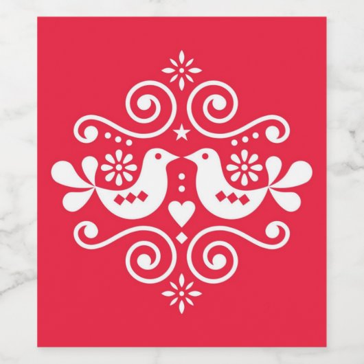 Traditioneel Folk Pattern Wijnlabel Wijn Etiket (Enkel label)