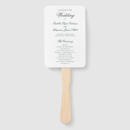 Traditioneel Forest Green formeel huwelijksprogram Handwaaier