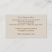 Traditioneel gat in de rooirooster visitekaartje (Achterkant)