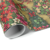 Traditioneel gedecormeerd kerstboompatroon cadeaupapier (Rol Hoek)