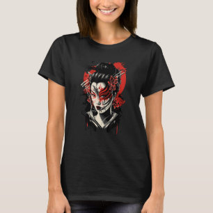 Traditioneel Geisha Samurai Masker Japans Zwaard O T-shirt
