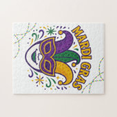 Traditioneel gekleurd Mardi Gras-masker Legpuzzel (Horizontaal)