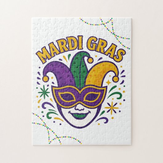 Traditioneel gekleurd Mardi Gras-masker Legpuzzel (Verticaal)