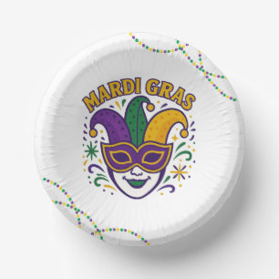 Traditioneel gekleurd Mardi Gras-masker Papieren Kommen