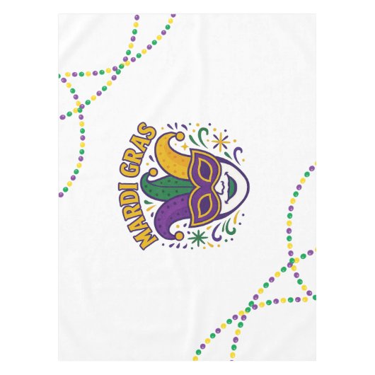 Traditioneel gekleurd Mardi Gras-masker Tafelkleed (Voorkant)
