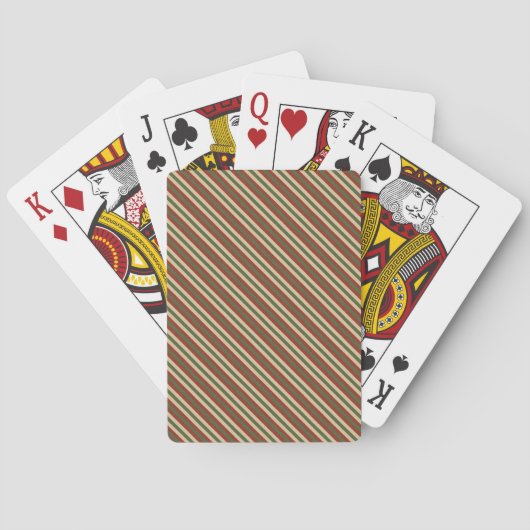 traditioneel gekleurde Kerstmis gestreept Pokerkaarten (Achterkant)