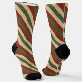traditioneel gekleurde Kerstmis gestreept Sokken (Gebogen)