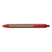 traditioneel gekleurde Kerstmis gestreept Zwarte Inkt Pen (Achterkant)