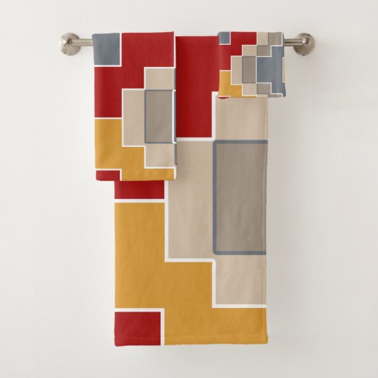 Traditioneel, geometrisch, elegant, modern, patroo bad handdoek (Insitu)