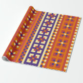 Traditioneel geometrisch etnisch motief cadeaupapier (Uitgerold)