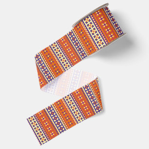 Traditioneel geometrisch etnisch motief grosgrain lint