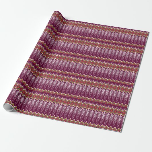 Traditioneel geometrisch etnisch patroon cadeaupapier (Uitgerold)