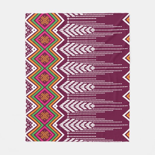 Traditioneel geometrisch etnisch patroon fleece deken (Voorkant)