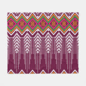 Traditioneel geometrisch etnisch patroon fleece deken (Voorkant (Horizontaal))
