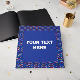 Traditioneel geometrisch pixelpatroon in diepblauw gastenboek