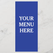 Traditioneel geometrisch pixelpatroon in diepblauw menu (Achterkant)