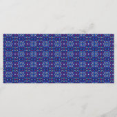 Traditioneel geometrisch pixelpatroon in diepblauw menu (Voorkant)
