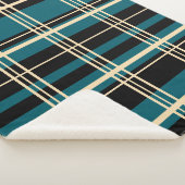 Traditioneel geplakt zwart, botercrème, donker Bla Sherpa Deken (3/4)