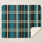 Traditioneel geplakt zwart, botercrème, donker Bla Sherpa Deken (Voorkant (horizontaal))