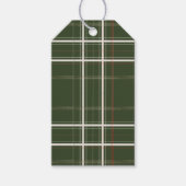 Traditioneel geruit log cabin groen kerstdecoratie cadeaulabel (Voorkant)