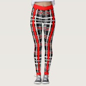 Traditioneel geruit - rood wit zwart leggings (Voorkant)
