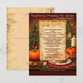 Traditioneel gezonder pompoentaart recept briefkaart (Voorkant / Achterkant)