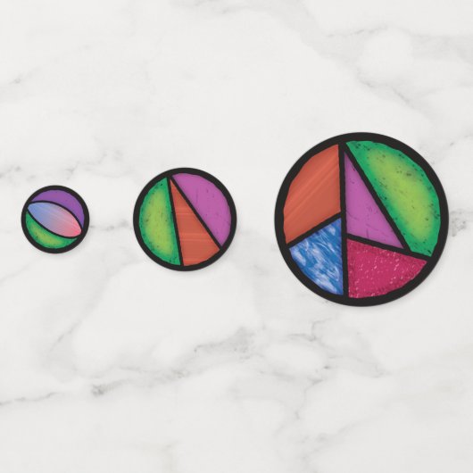 Traditioneel Glas in lood modern design Confetti (Achterkanten)