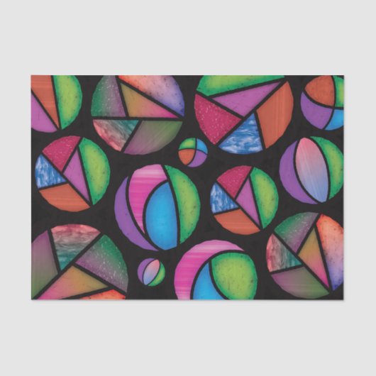 Traditioneel Glas in lood modern design Tissuepapier (Voorkant)