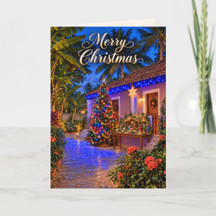 Traditioneel Goans huis Kerstmis Kaart