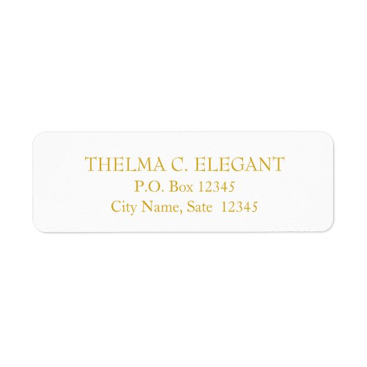 Traditioneel Gold en White Return Address Label (Voorkant)
